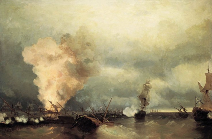 The Battle of Vyborg Bay on July 3, 1790 à Iwan Konstantinowitsch Aiwasowski
