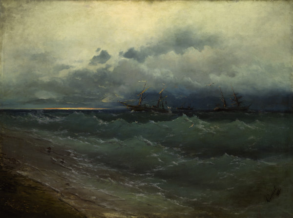 Aivasovski , Ship on a Stormy Sea à Iwan Konstantinowitsch Aiwasowski