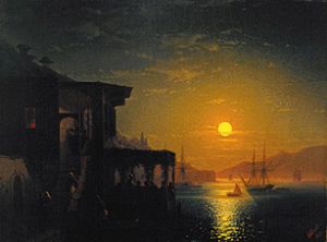 coucher de soleil sur Constantinople à Iwan Konstantinowitsch Aiwasowski