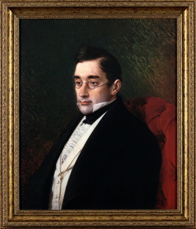 Portrait of the playwright Alexander S. Griboyedov (1795-1829) à Iwan Nikolajewitsch Kramskoi