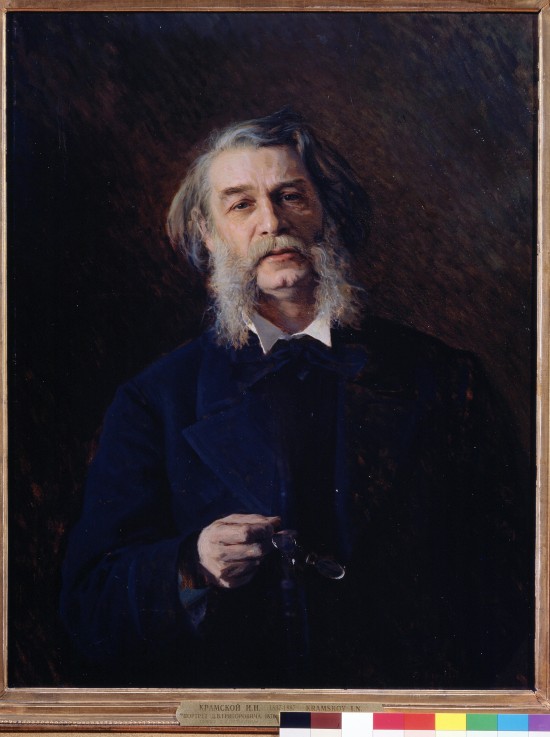 Portrait of the author Dmitri Grigorovitch (1822-1899) à Iwan Nikolajewitsch Kramskoi