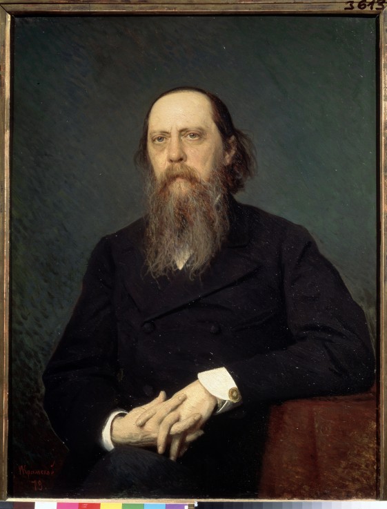 Portrait of the author Mikhail Saltykov-Shchedrin (1826-1889) à Iwan Nikolajewitsch Kramskoi