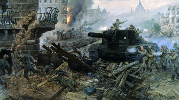 Straßenkampf der Artillerie in Berlin. 1945 à Iwan Wassiljewitsch Wladimirow