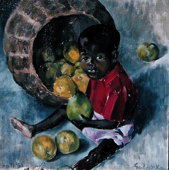 Fito, Twin Son of Abel, Haiti, 1961 (oil on board)  à Izabella  Godlewska de Aranda