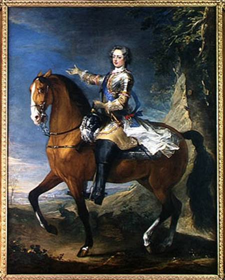 Equestrian Portrait of Louis XV (1710-74) at the age of thirteen à J. B. Parrocel