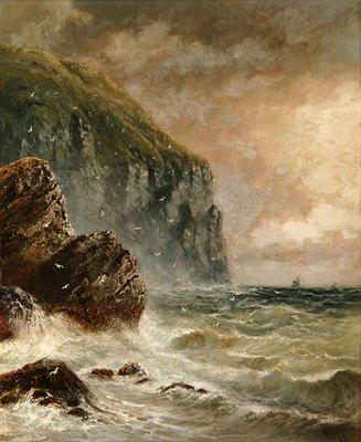 Seascape with Cliff, 1889 (oil on canvas) à J. H. Blunt