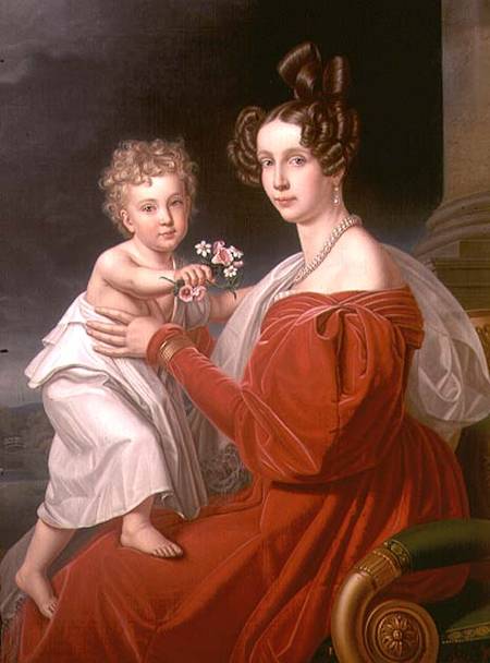 Archduchess Sophia of Austria (1805-72) with her two year old son Franz Joseph (1830-1916) (later Em à J. K. Stiegler