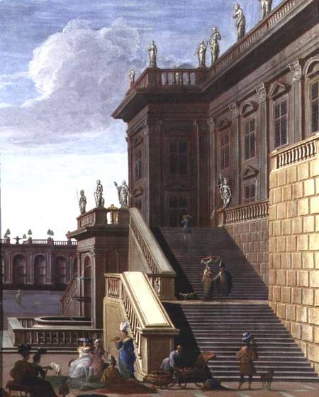 The Courtyard of a Baroque Palace à Jacob Balthasar Peeters