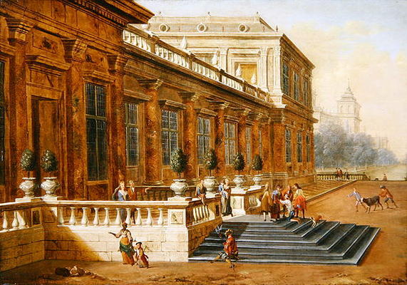 The Return of the Prodigal Son on the Steps of a Classical Palace (oil on canvas) à Jacob Balthasar Peeters