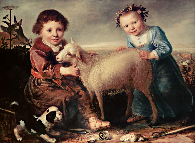 deux enfants avec l'agneau. à Jacob Cuyp