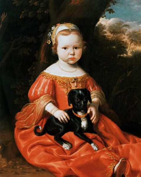 Portrait of a Girl with a Dog à Jacob Cuyp