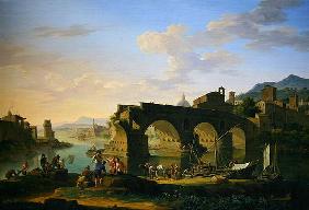 The Ponte Rotto in Rome (oil on canvas)