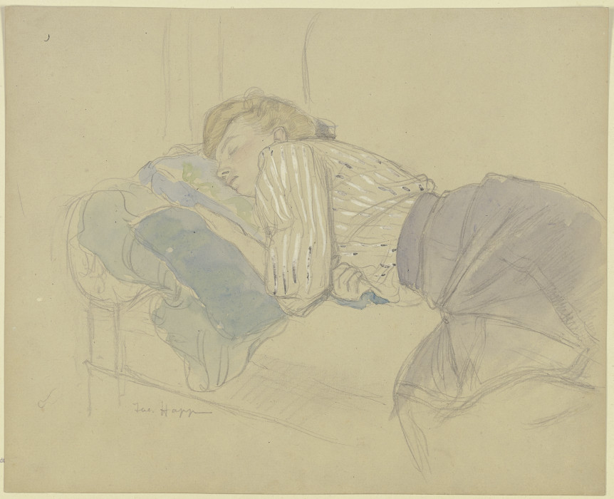 Sleeping young woman à Jacob Happ