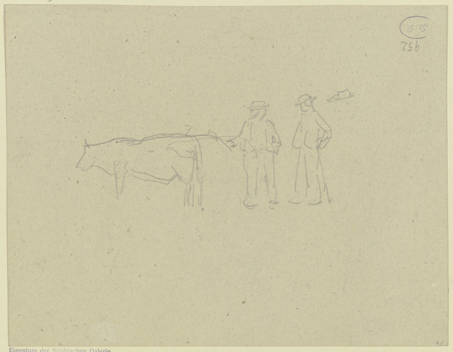 Zwei Bauern mit einem Rind à Jacob Happ