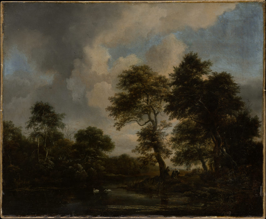 Forest Lake with two Swans à Jacob Isaacksz. van Ruisdael