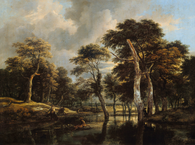 La chasse. à Jacob Isaacksz van Ruisdael