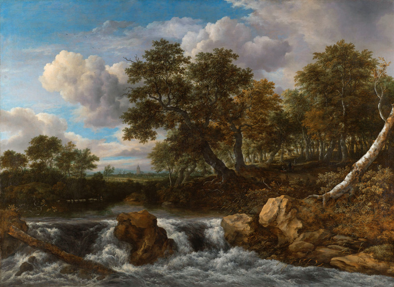 Landscape with Waterfall à Jacob Isaacksz van Ruisdael