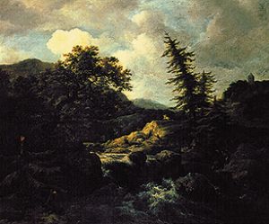 Paysage de montagne avec le torrent. à Jacob Isaacksz van Ruisdael