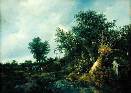 Landscape with a Hut à Jacob Isaacksz van Ruisdael