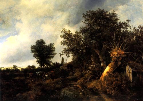 Paysage avec la cabane à Jacob Isaacksz van Ruisdael