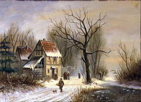 Winter scene à Jacob Jan Coenraad Spohler