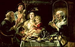 As the Old Sing, so the Young Pipe à Jacob Jordaens