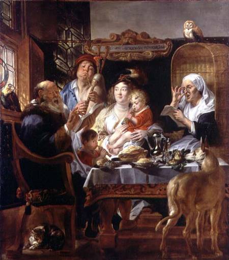 "As the Old Sing, the Young Pipe" à Jacob Jordaens