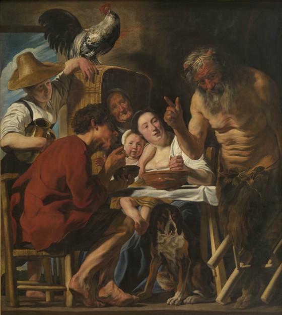 Satyr and peasant family à Jacob Jordaens