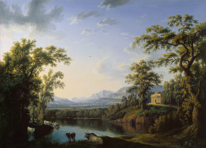 Ideale Flusslandschaft à Jacob Philipp Hackert