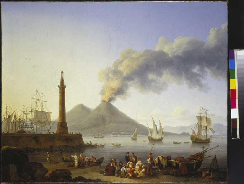 Der Hafen von Santa Lucia in Neapel à Jacob Philipp Hackert