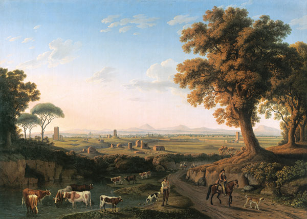 Blick auf Rom von der Via Appia à Jacob Philipp Hackert