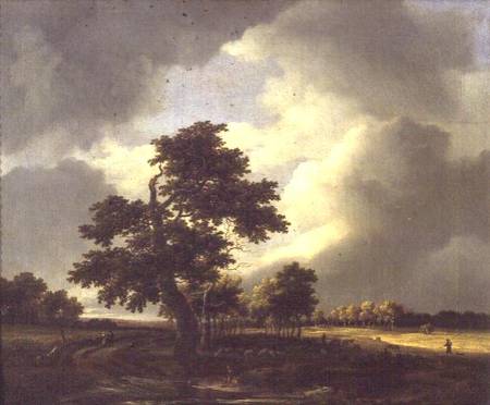 Landscape with Shepherd à Jacob Salomonsz. Ruysdael