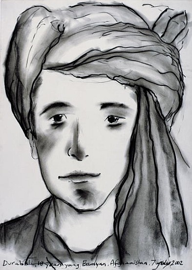 Durabali, 18 years Young, Bamyan, Afghanistan, 2002 (charcoal on paper)  à Jacob  Sutton