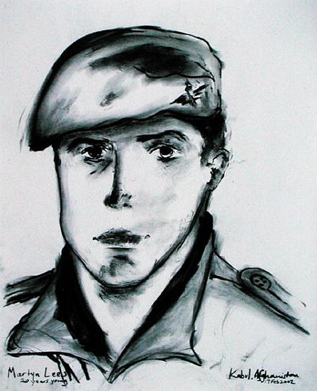 Martyn Lees, Kabul, Afghanistan, 19th February 2002 (charcoal on paper)  à Jacob  Sutton