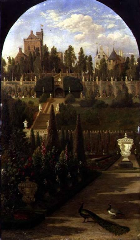 Drummond Castle, Perthshire, seen from the Gardens à Jacob Thompson