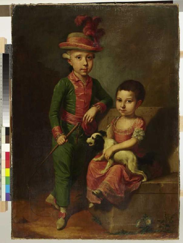Doppelbildnis des Johann Georg von Holzhausen (1771-1846) und seiner Schwester Henriette (1773-1834) à Jacob ? Tischbein