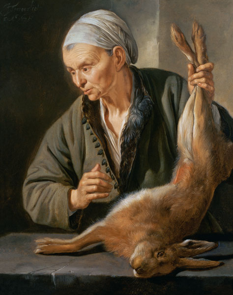 Woman with a dead hare à Jacob Toorenvliet