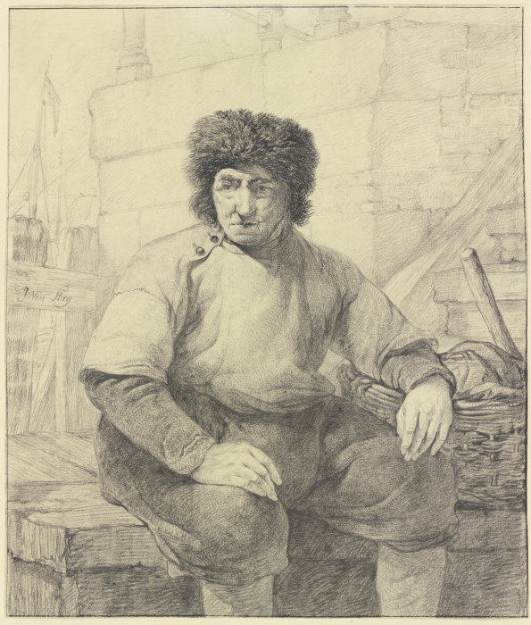 Fischer auf einer Hafenmauer sitzend à Jacob van Strij