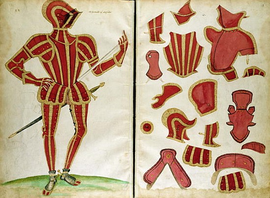 Suit of Armour for the Earl of Leicester from `An Elizabethan Armourer''s Album'' à Jacobe Halder