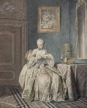 Young Girl Embroidering