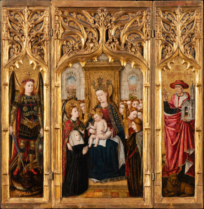 Triptych with Virgin and Child Enthroned à Jacomart Baco