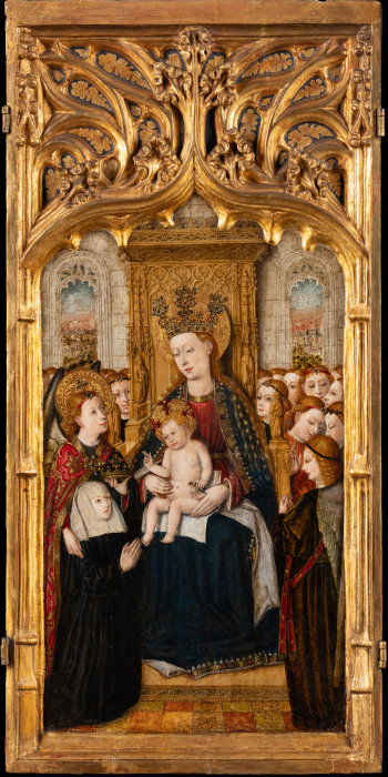 Madonna with Child, Angels and founder à Jacomart Baco