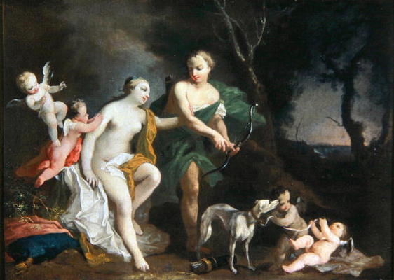 Venus and Adonis, c.1750 (oil on canvas) à Jacopo Amigoni