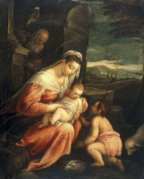 J. Bassano/Sainte Famille et saint Jean à Jacopo Bassano