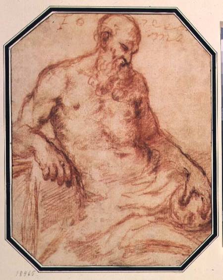 St. Jerome (sanguine) à Jacopo Bassano