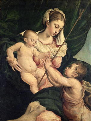 Madonna and Child with Saint John, c.1570 (oil on canvas) à Jacopo Bassano