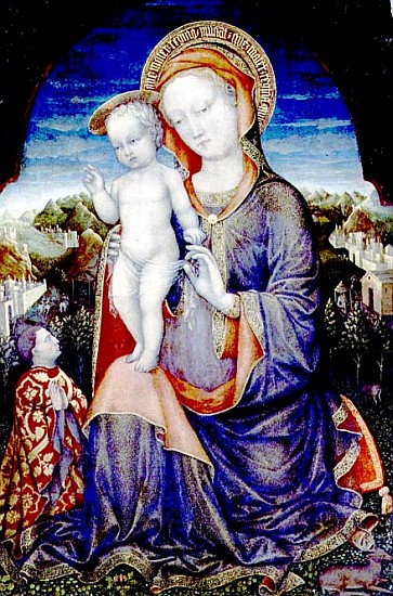 The Madonna of Humility adored by Leonello d''Este (1407-50) à Jacopo Bellini