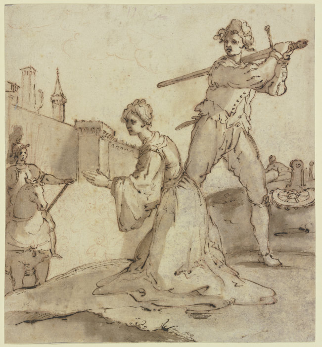 Enthauptung der Heiligen Katharina à Jacopo Chimenti dit Da Empoli