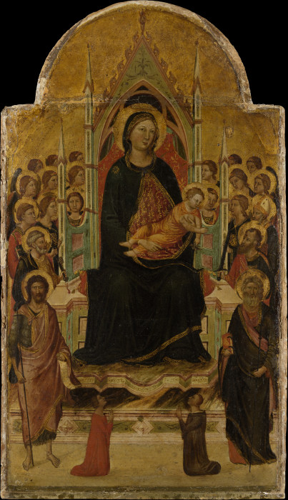 Madonna and Child Enthroned with Angels, Saints and Donors à Jacopo del Casentino