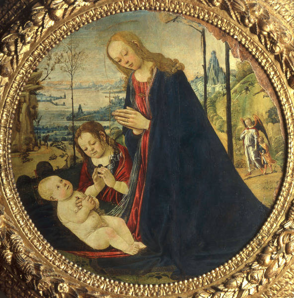 J.del Sellaio / Marie adorant l''Enfant à Jacopo del Sellaio